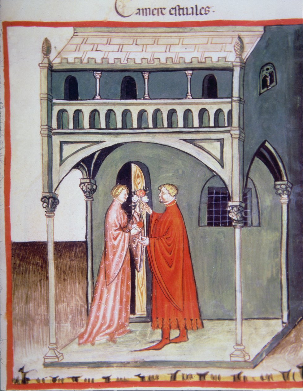 Fol.97r Summer Room, illustrasjon fra Tacuinum Santiatis Codex Vindobonensis av Italian School