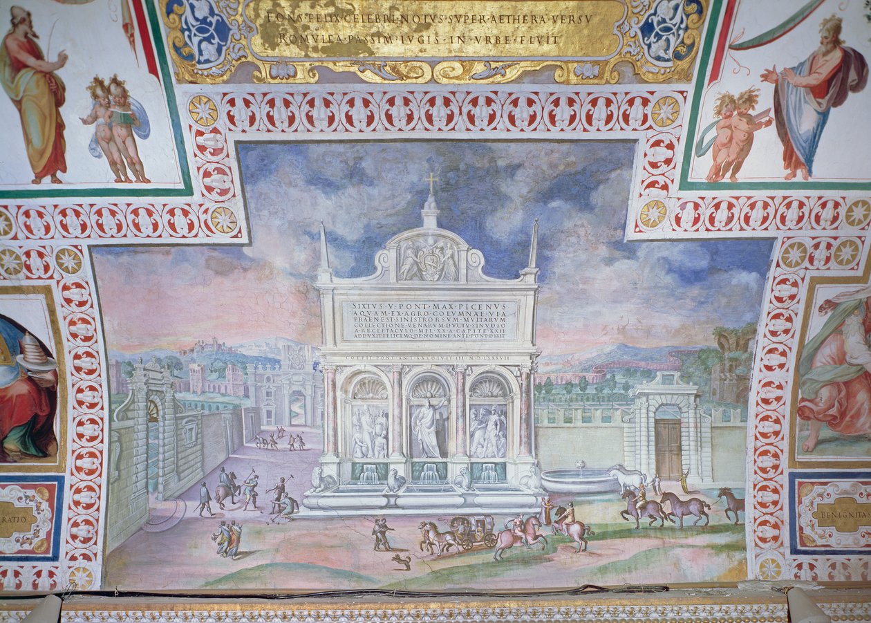 Fountain of Moses, Piazza San Bernardo, Roma av Italian School