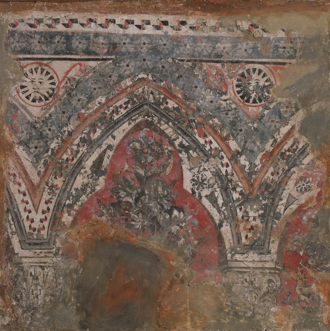 Fragment fra et veggmaleri av Italian School