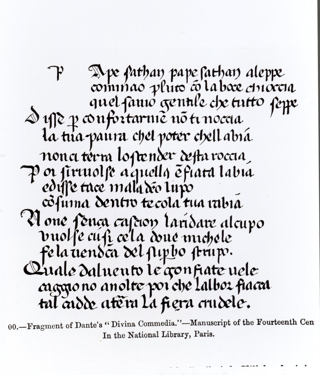 Fragment av Dantes (1265-1321) 