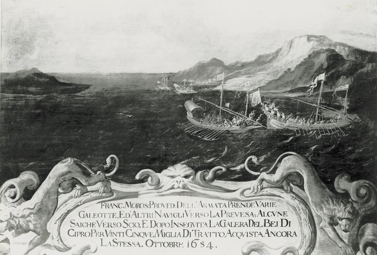 Francesco Morosini (1618–94) i en hendelse utenfor Kypros, 1654 av Italian School