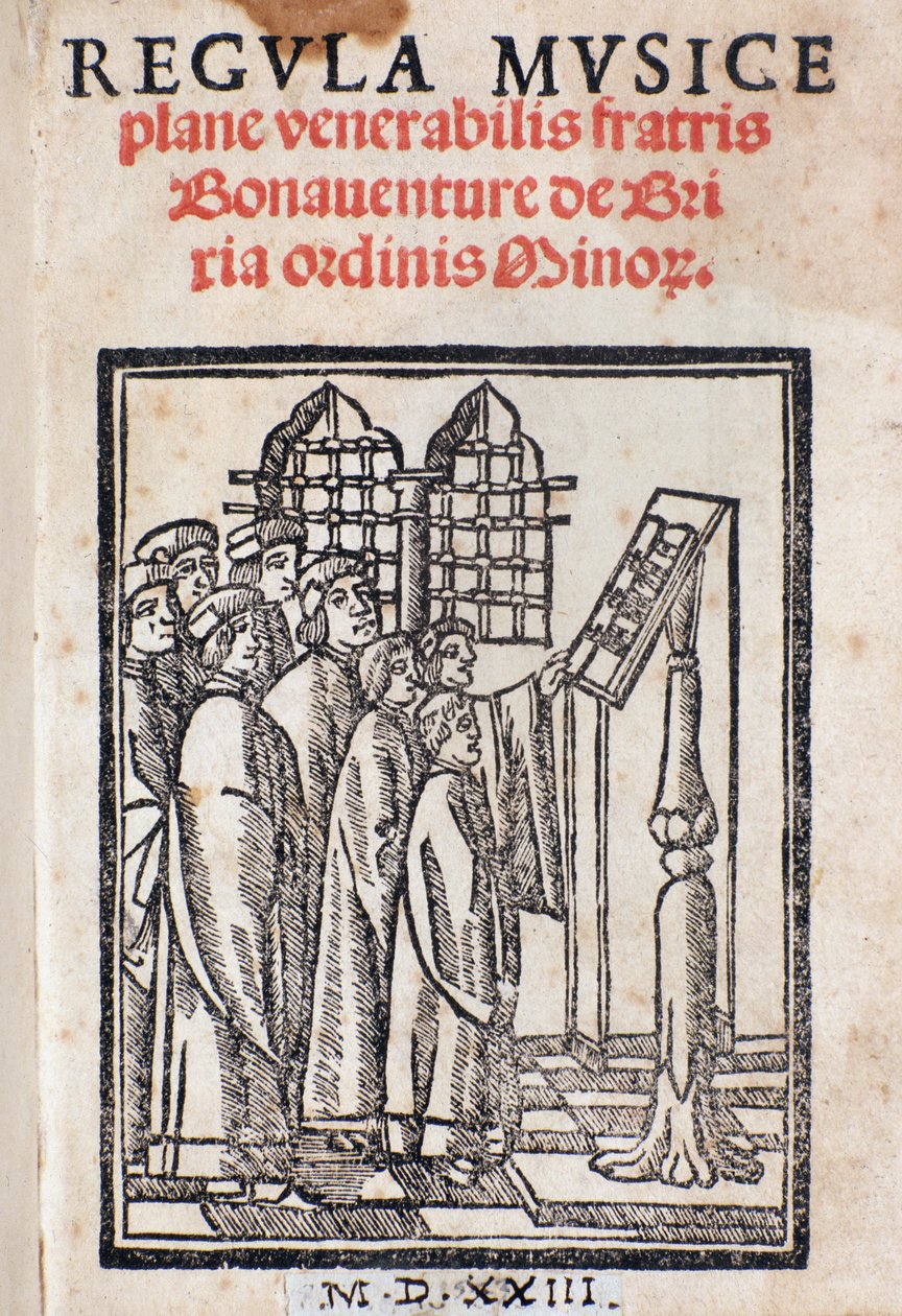 Frontispice fra Regula musica av Bonaventura da Brescia (ca. 1452-c. 1517) av Italian School