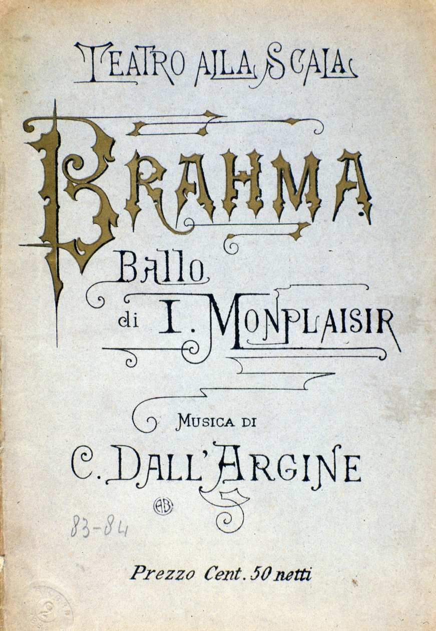 Frontispice av Brahma-ballett av Monplaisir og dell