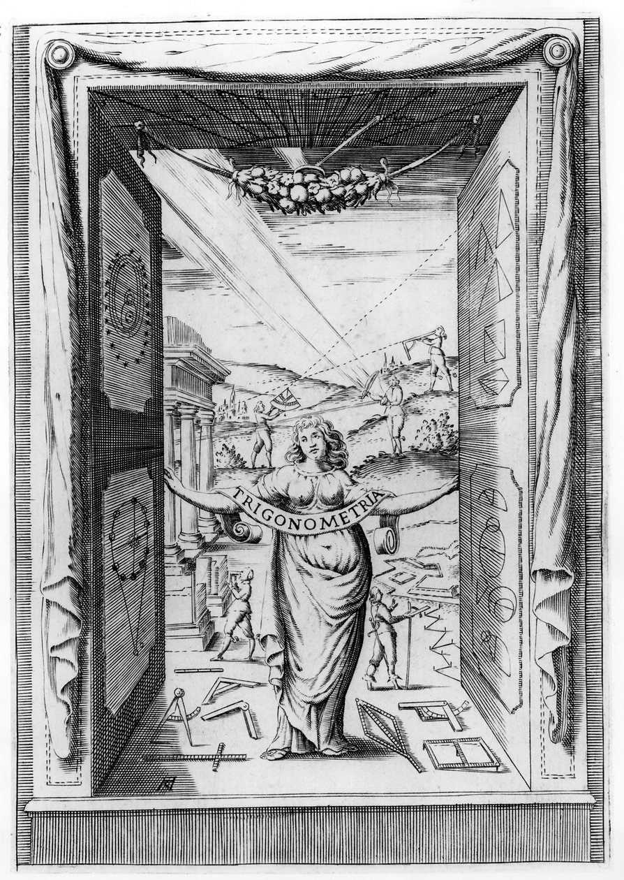Frontispice til Trigonometria av Bonaventura Cavalieri, 1643 av Italian School