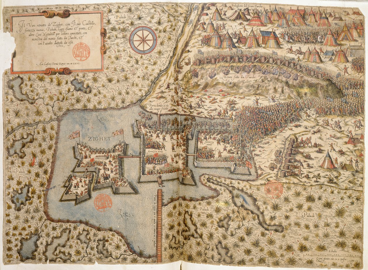 Generell oversikt over slaget ved Szigetvar, 1566 av Italian School