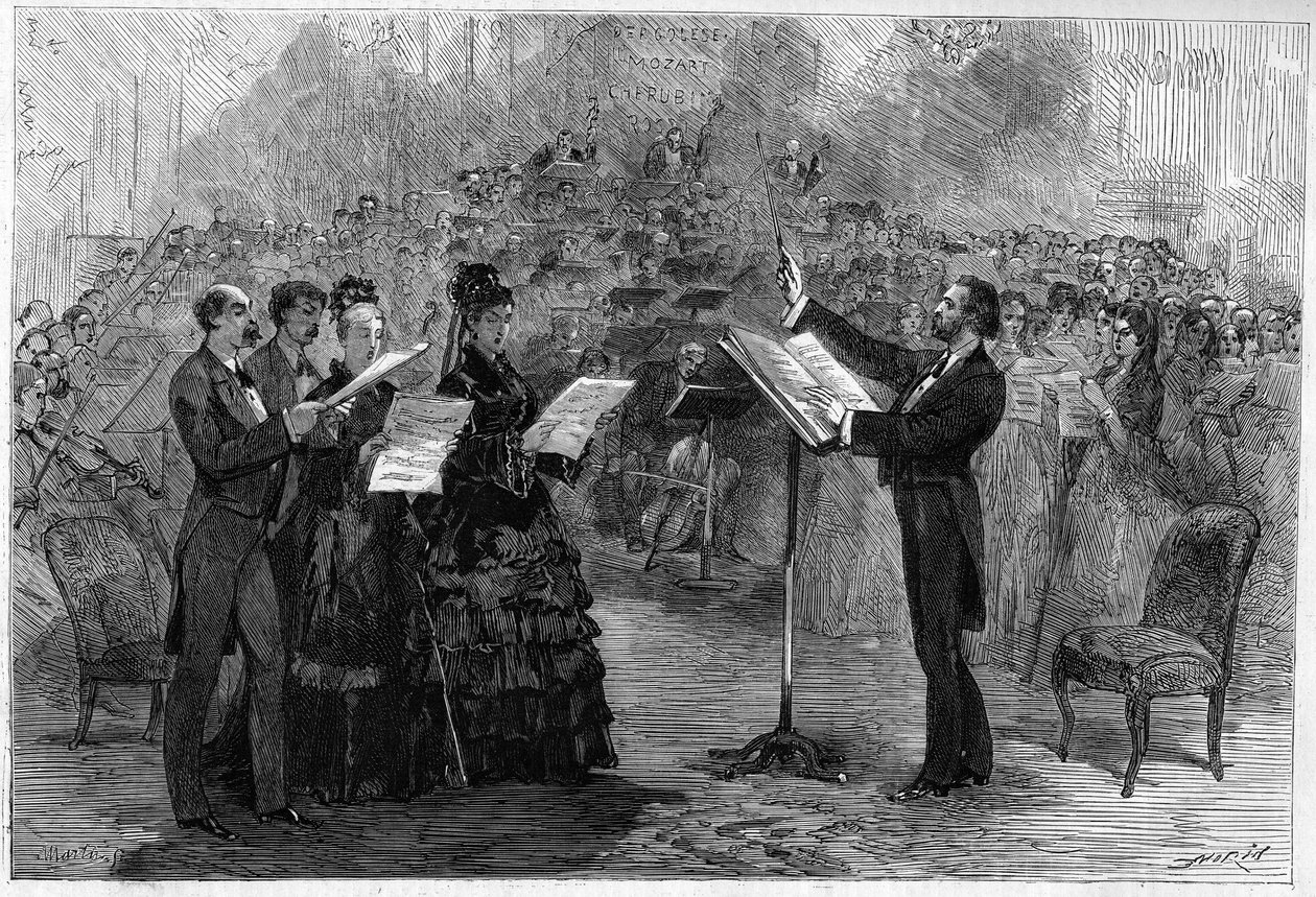 Giuseppe Verdi dirigerte Requiem-messen ved Paris Opéra-Comique i 1874 av Italian School