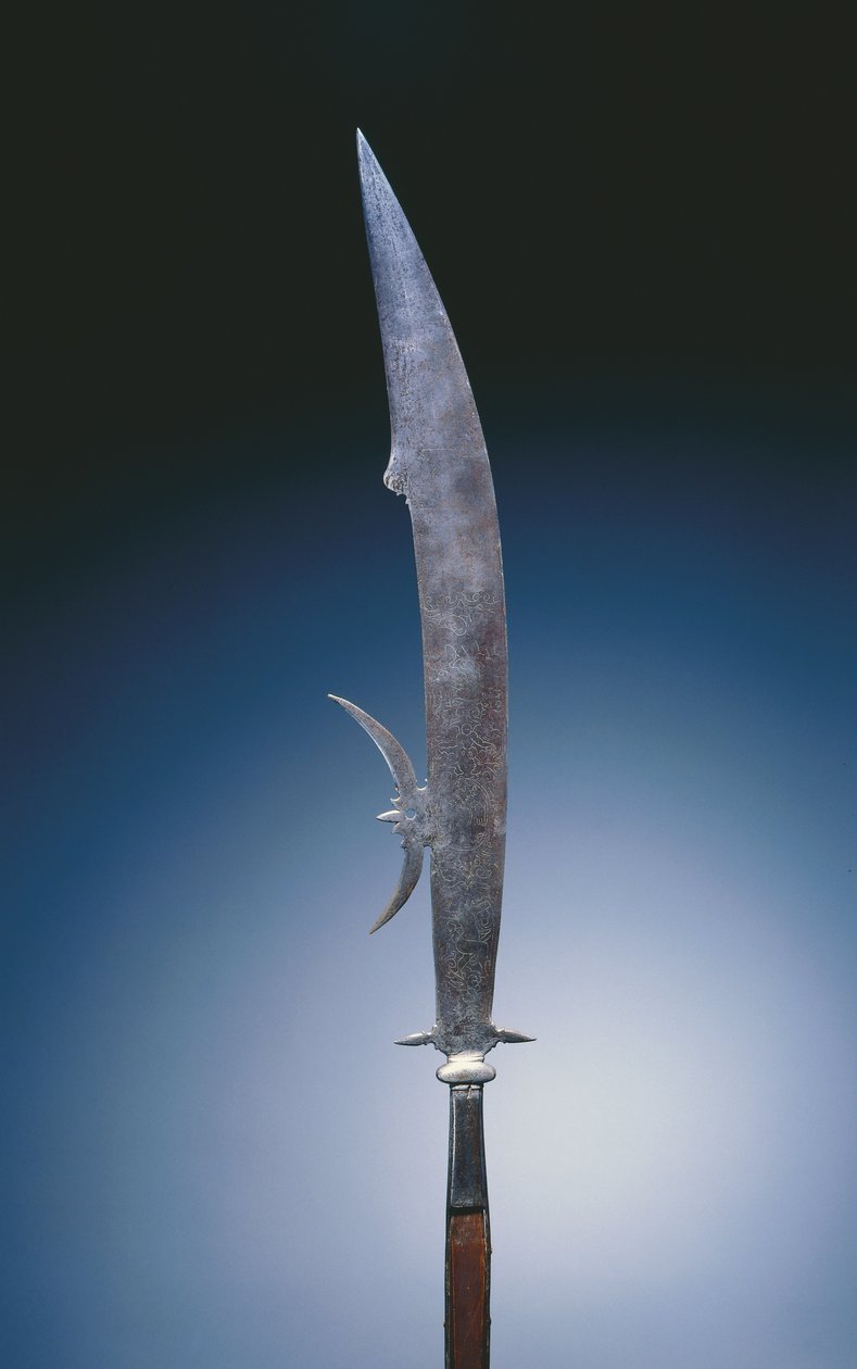 Glaive med armene til Giustini-familien, Venezia, ca. 1600-20 (stål og tre) av Italian School