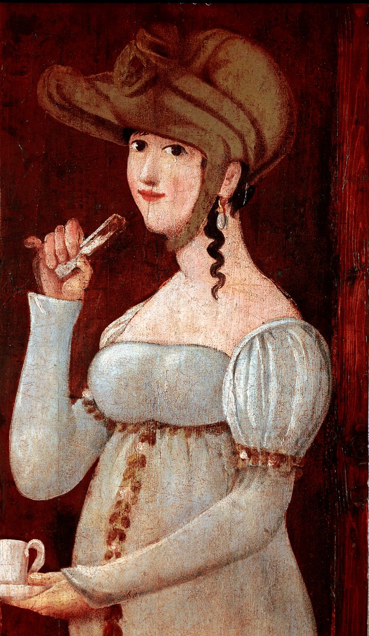 Håndlaget sjokolade: smaksprøver. Anonym maleri av skilt. 1875-1900 Milano, museo di Milano av Italian School