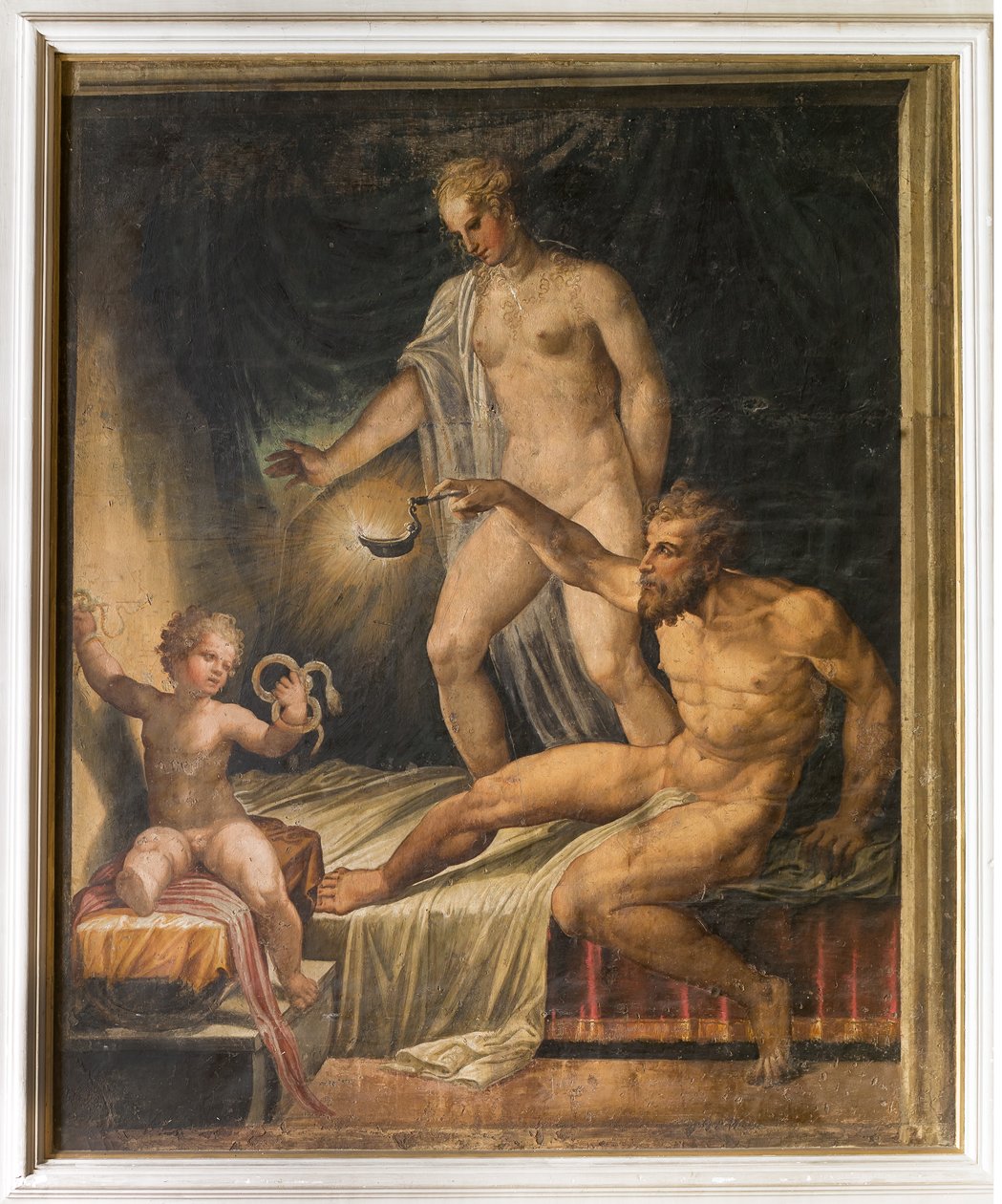 Spedbarnet Hercules kveler slangene, fra det gule rommet, Rocca Meli Lupi, Soragna, Parma av Italian School