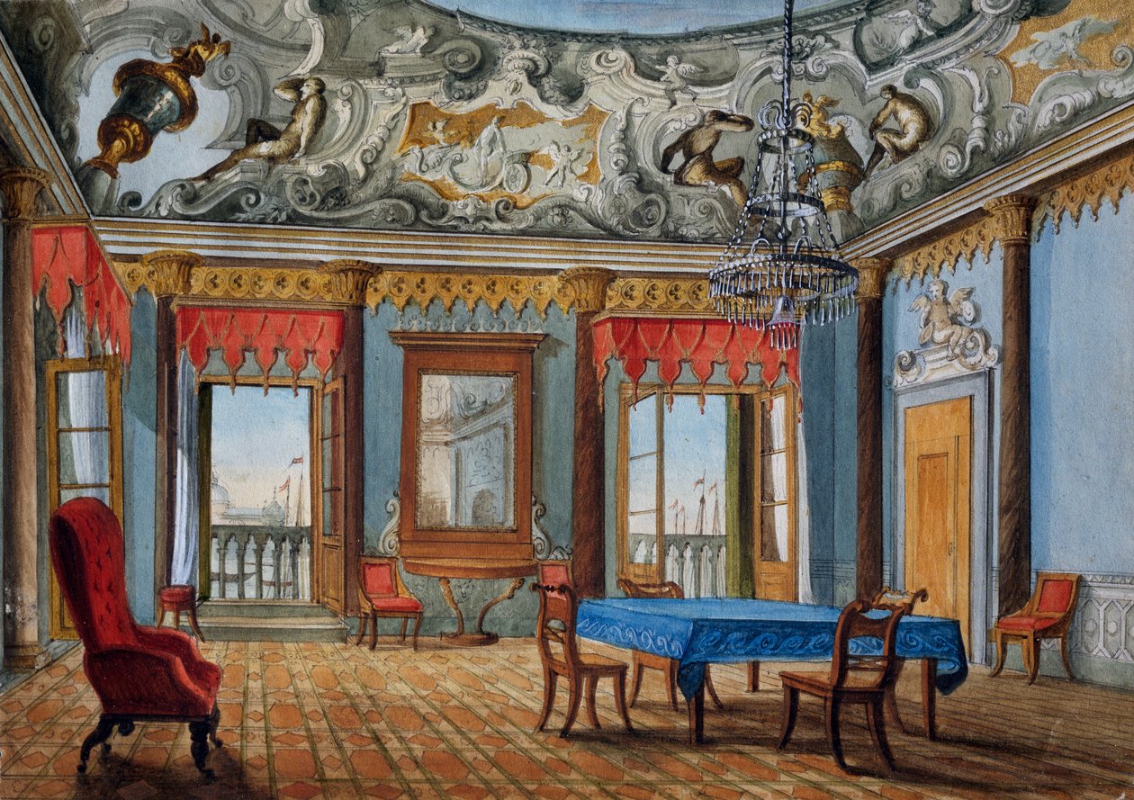 Interiøret i et venetiansk palass av Italian School