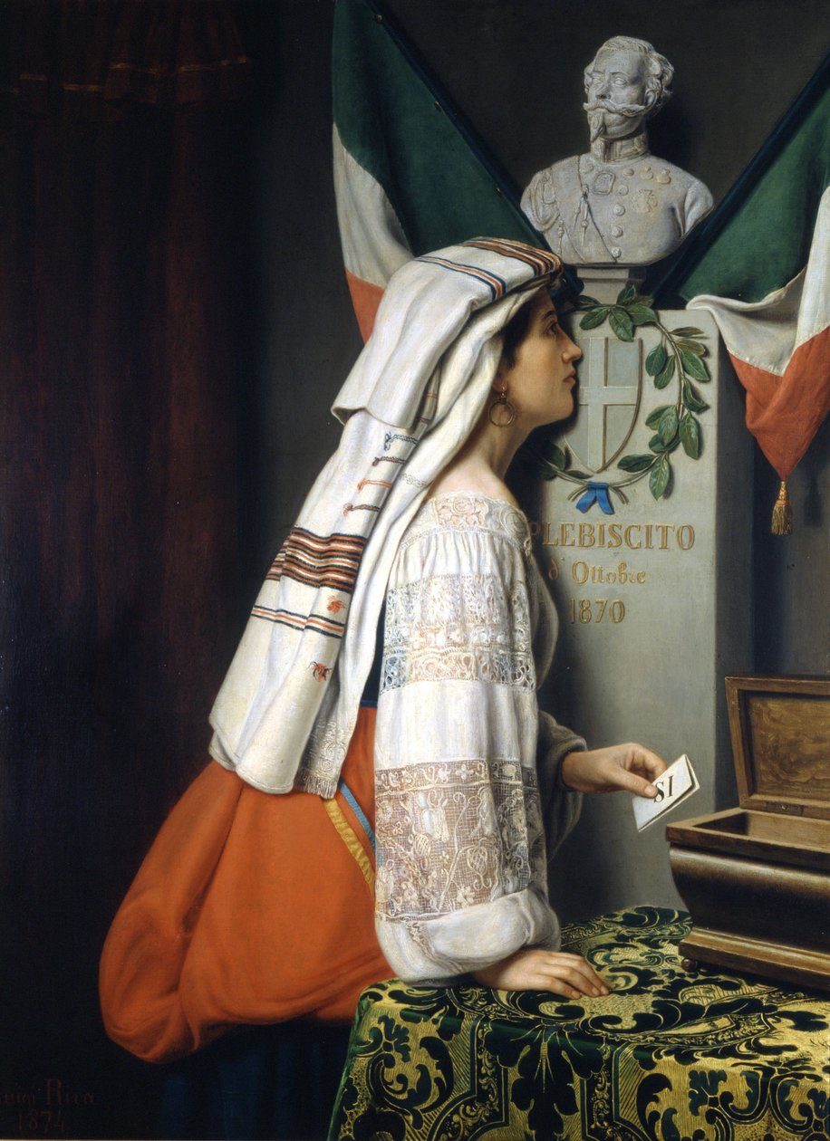 Italiensk folkeavstemning i oktober 1870 av Luigi Riva av Italian School