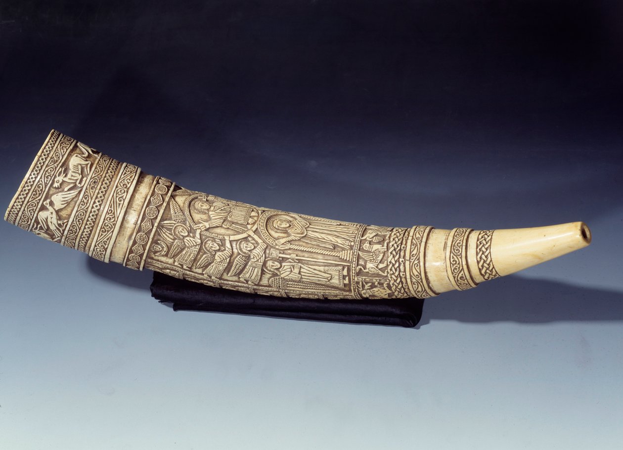 Elfenbensolven fra klosteret Saint-Arnoul i Metz: Kristus og jomfruen i majestet (i herlighet). Laget i Sør-Italia. 11. eller 12. århundre. Søn 0,64 m Paris, middelalderens nasjonalmuseum, Thermes de Cluny av Italian School