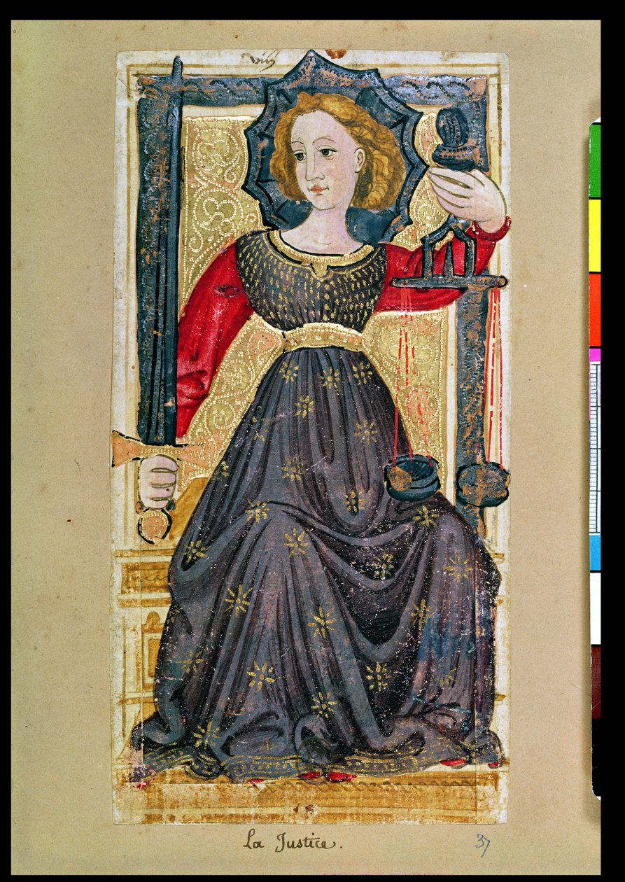 Rettferdighet, tarotkort fra dekk 