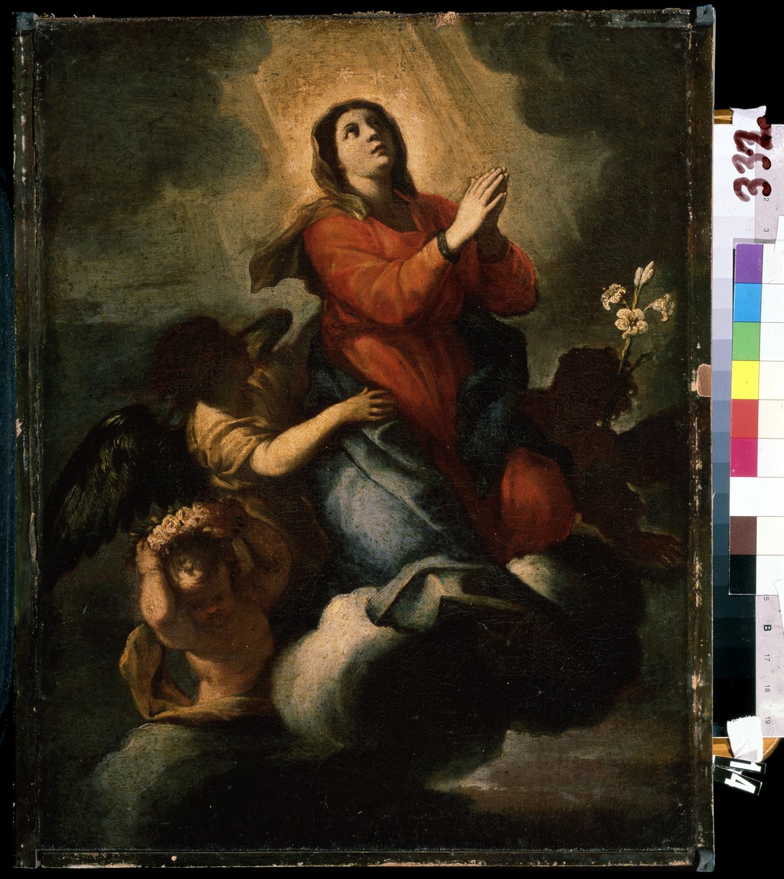 "The Assumption of the Blessed Virgin Mary" (The Assumption of the Blessed Virgin Mary) Italiensk skolemaleri fra 1600-tallet Mikhail Kroshitsky kunstmuseum, Sevastopol (Sevastopol) Ukraina av Italian School