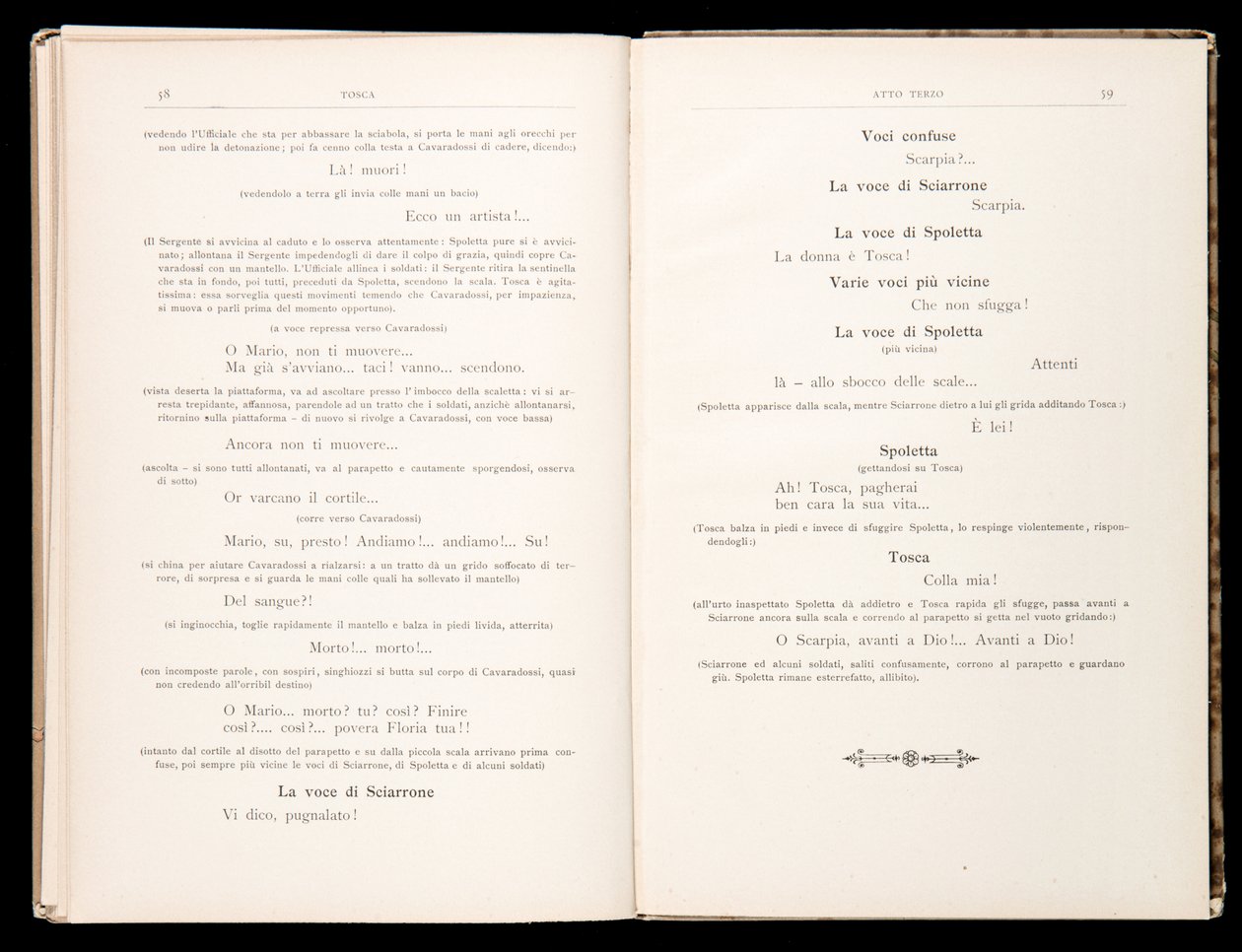 Libretto av Tosca av Giacomo Puccini, Edition Ricordi, Italia av Italian School