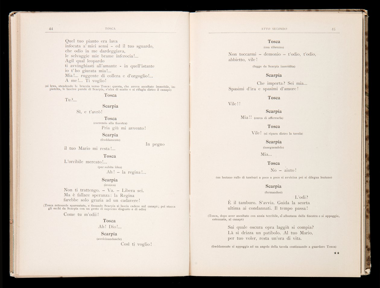 Libretto av Tosca av Giacomo Puccini, Ricordi Edition, Italia av Italian School