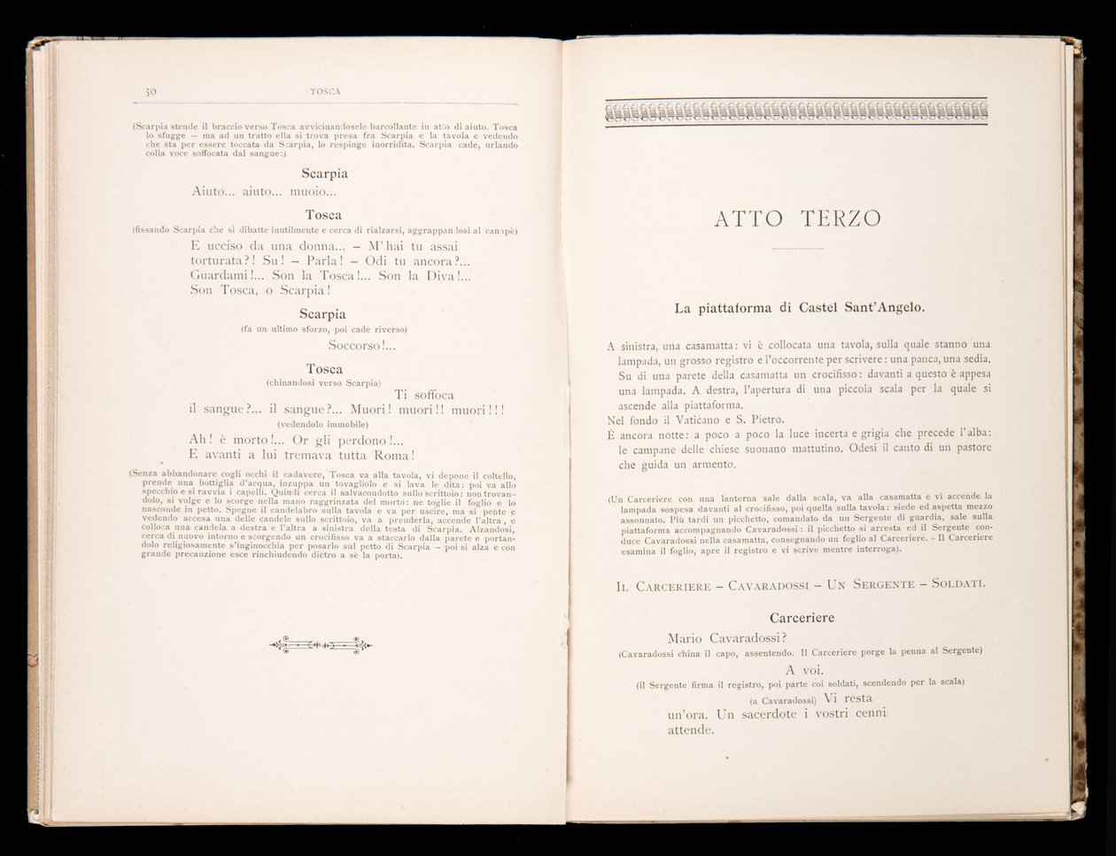 Libretto av Tosca av Giacomo Puccini, Ricordi Edition, Italia av Italian School