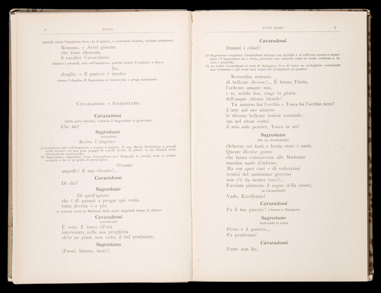 Libretto av Tosca av Giacomo Puccini, Ricordi Edition, Italia av Italian School