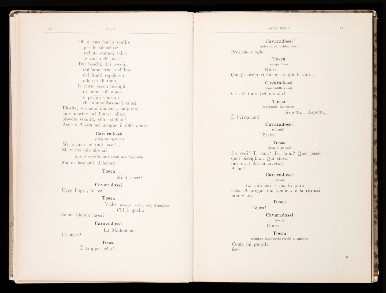 Libretto av Tosca av Giacomo Puccini, Ricordi Edition, Italia av Italian School