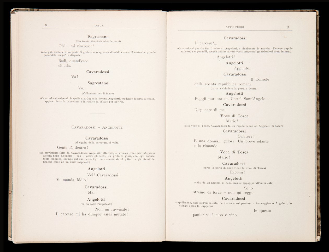 Libretto av Tosca av Giacomo Puccini, Edition Ricordi, Italia av Italian School