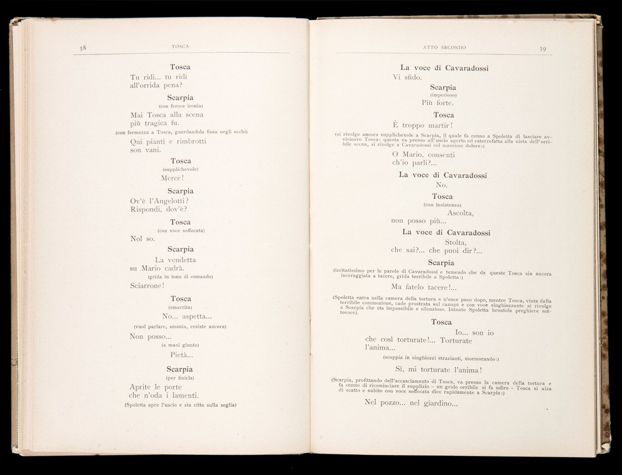 Libretto av Tosca av Giacomo Puccini, Edition Ricordi, Italia av Italian School