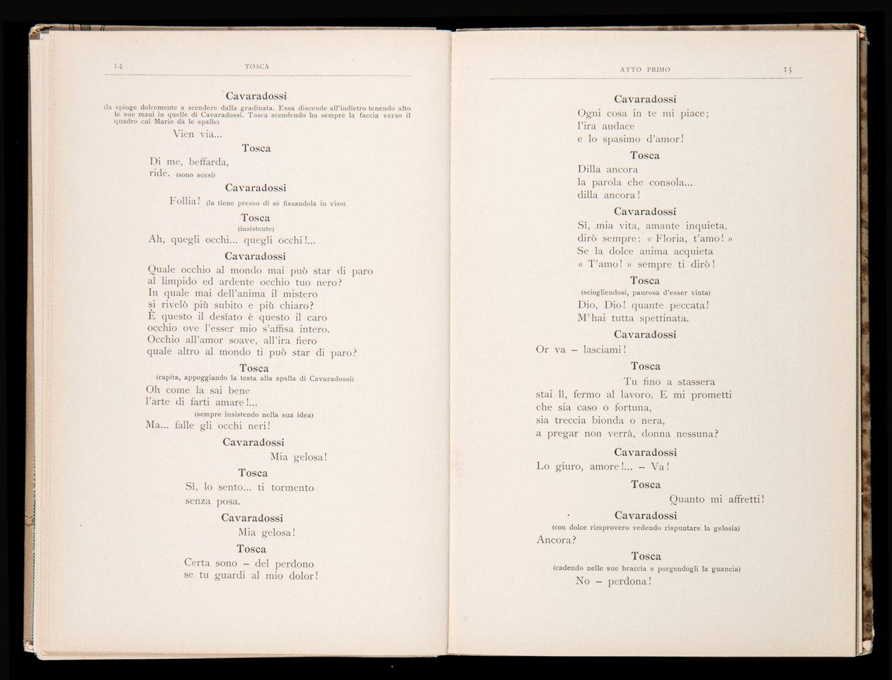Libretto av Tosca av Giacomo Puccini, Ricordi Edition, Italia av Italian School