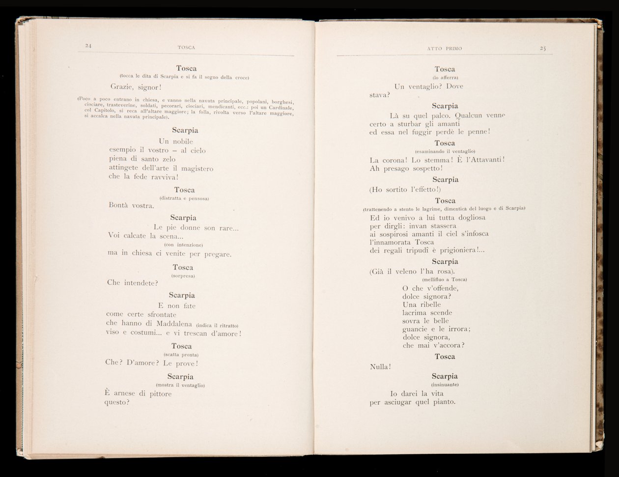 Libretto av Tosca av Giacomo Puccini, Edition Ricordi, Italia av Italian School