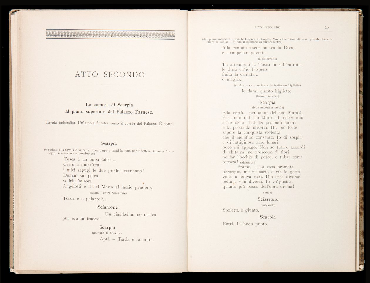 Libretto av Tosca av Giacomo Puccini, Edition Ricordi, Italia av Italian School