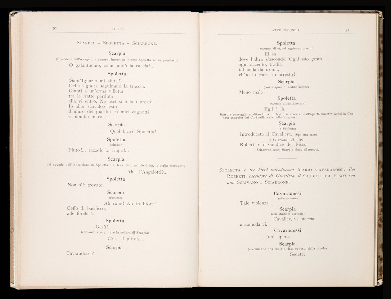 Libretto av Tosca av Giacomo Puccini, Edition Ricordi, Italia av Italian School