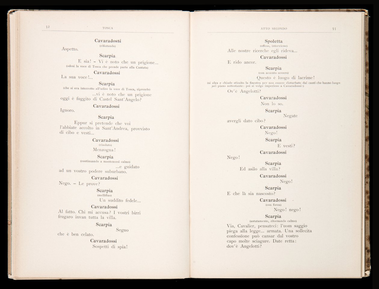 Libretto av Tosca av Giacomo Puccini, Edition Ricordi, Italia av Italian School