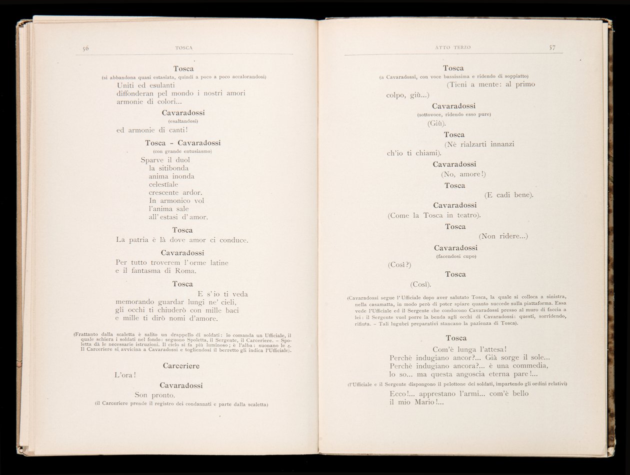 Libretto av Tosca av Giacomo Puccini, Edition Ricordi, Italia av Italian School
