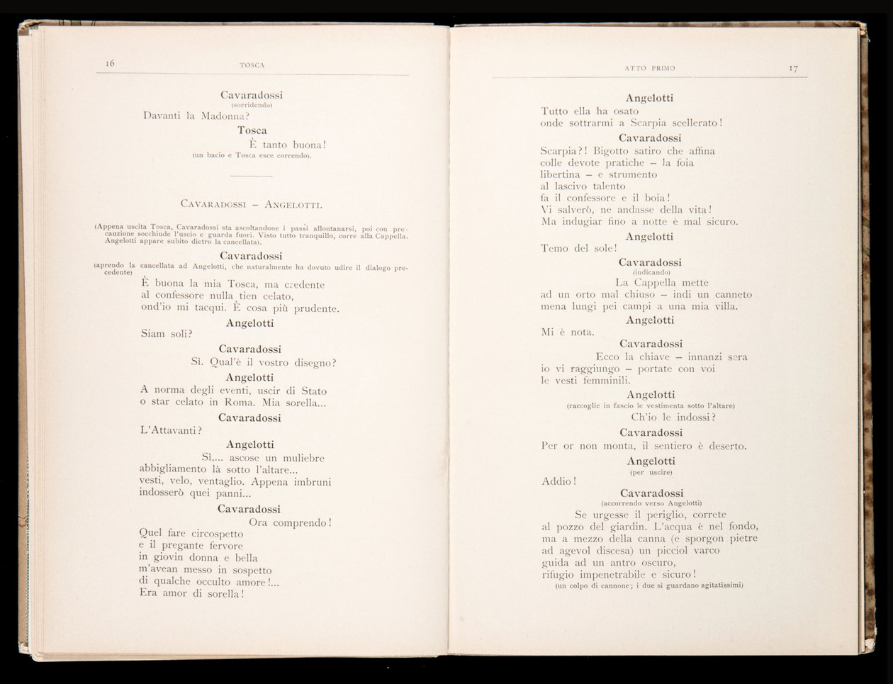 Libretto av Tosca av Giacomo Puccini, Edition Ricordi, Italia av Italian School