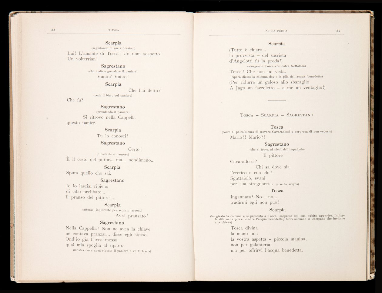 Libretto av Tosca av Giacomo Puccini, Edition Ricordi, Italia av Italian School