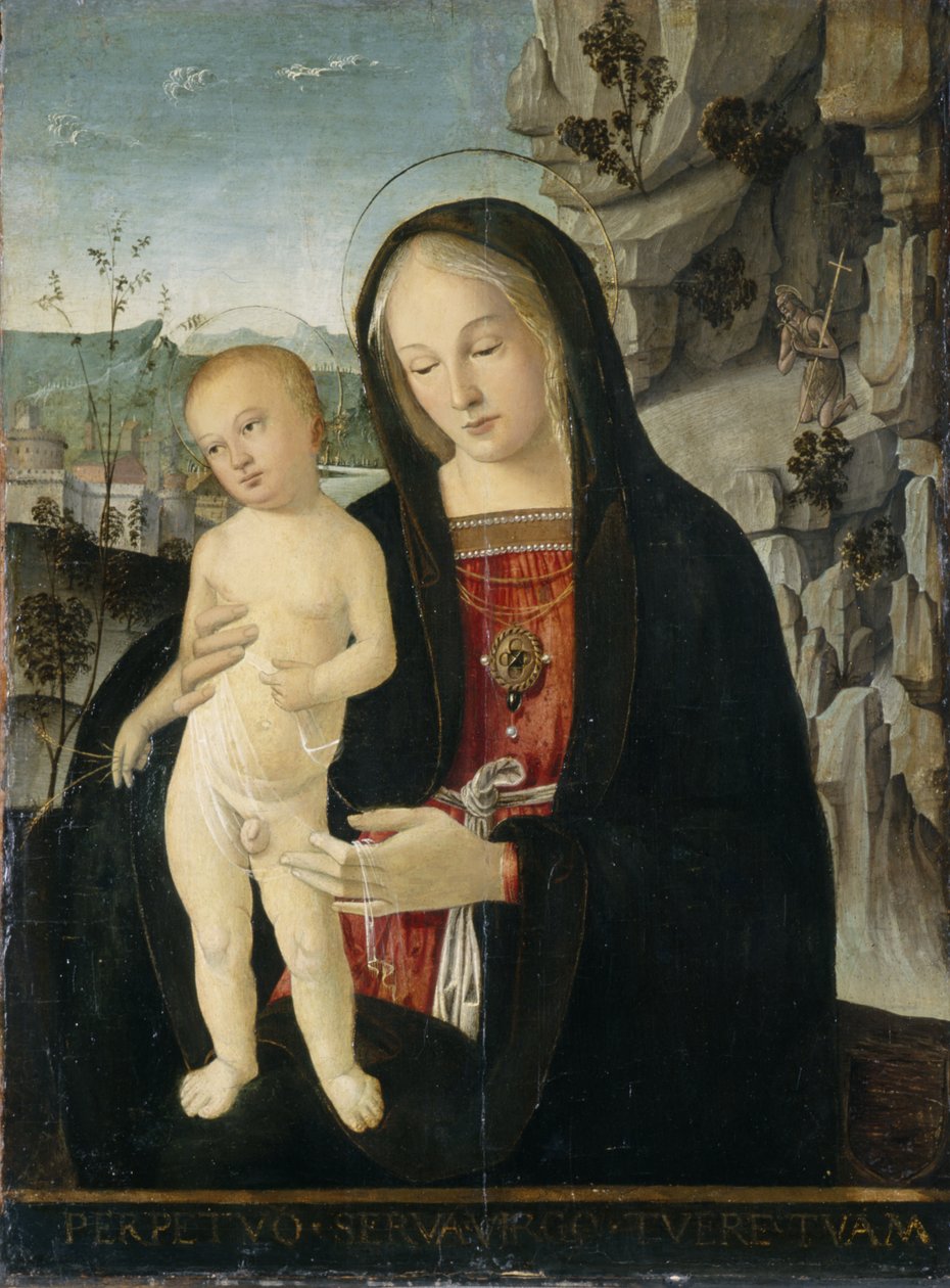 Madonna og barn, ca. 1500 (tempera på poppeltre) av Italian School