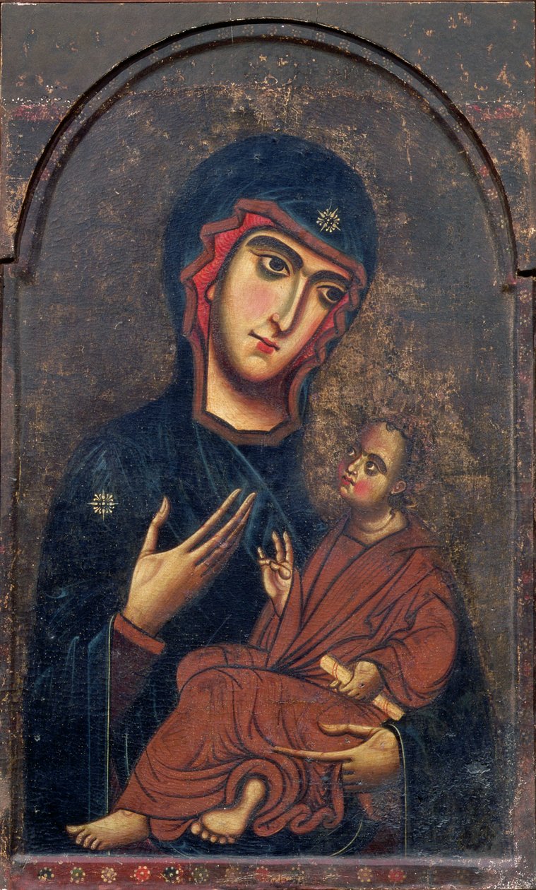 Madonna and Child, kjent som Pisa Madonna, Florentine School (tempera på panel) av Italian School