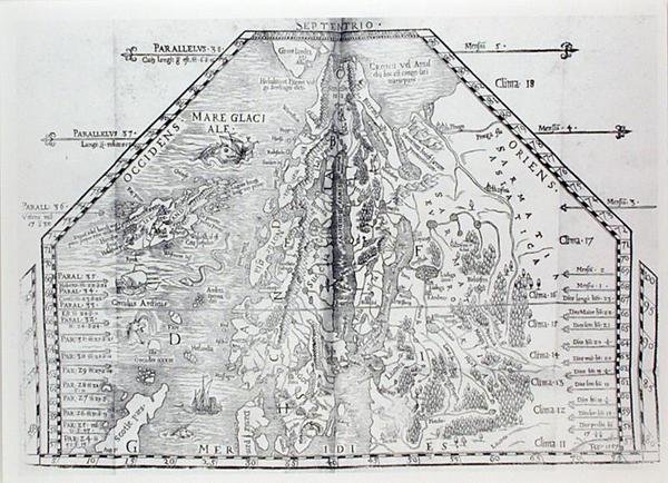 Kart over Skandinavia, fra et atlas av Olaus Magnus av Italian School