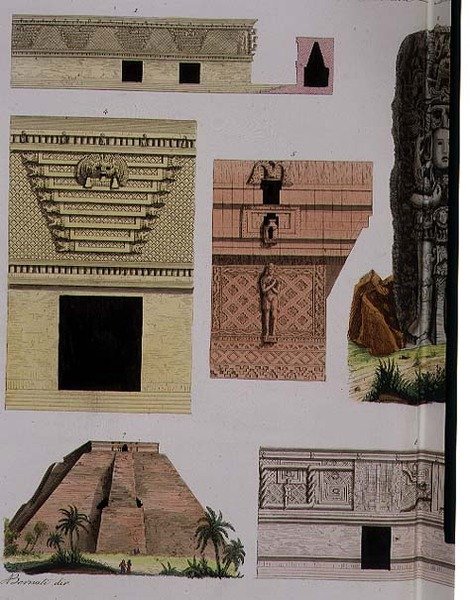 Meksikanske antikviteter, arkitektoniske detaljer fra plate 48 av 