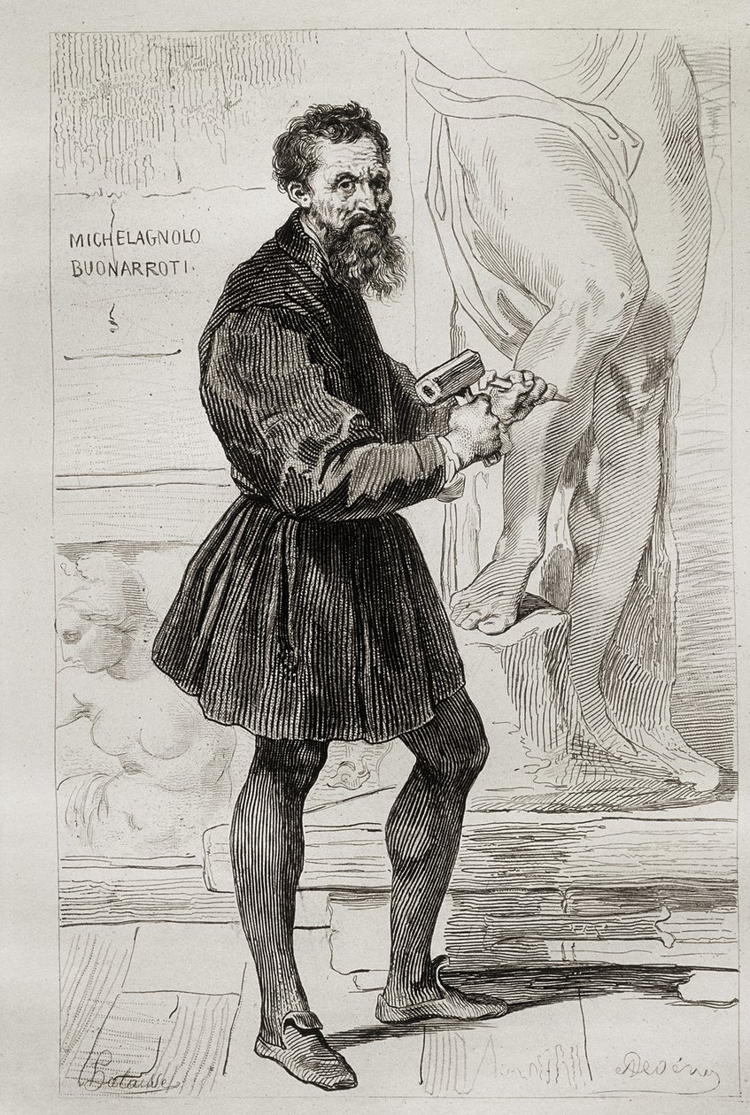 Michelangelo Buonarroti billedhugger av Italian School