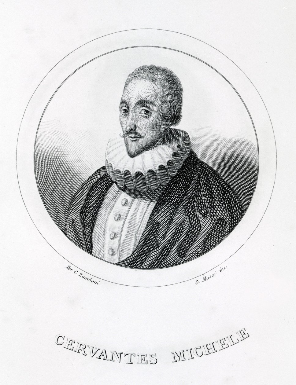 Miguel de Cervantes , spansk forfatter (1547 - 1616). av Italian School