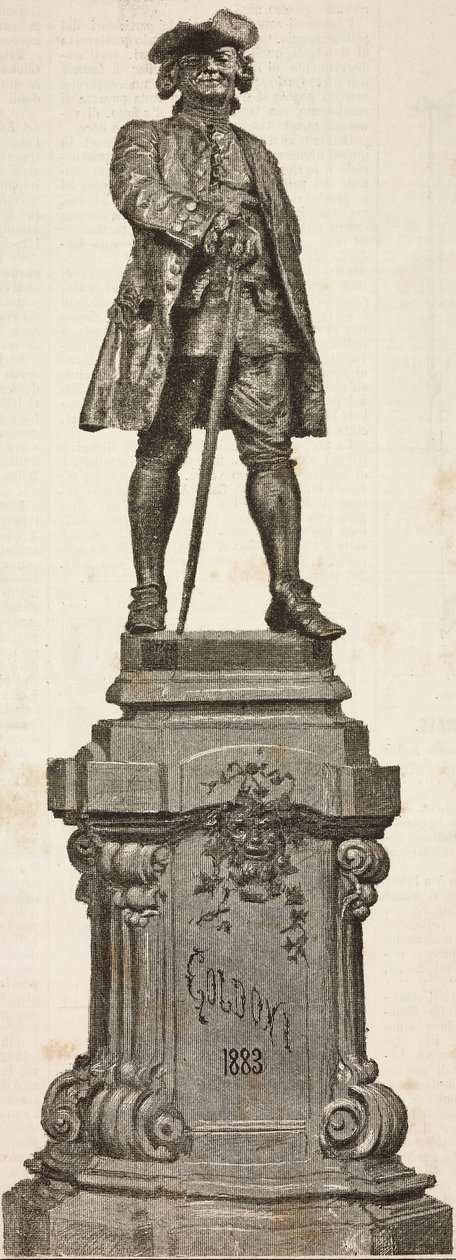 Monument til Carlo Goldoni (1707-1793) av Antonio dal Zotto, avduket 20. desember av Italian School