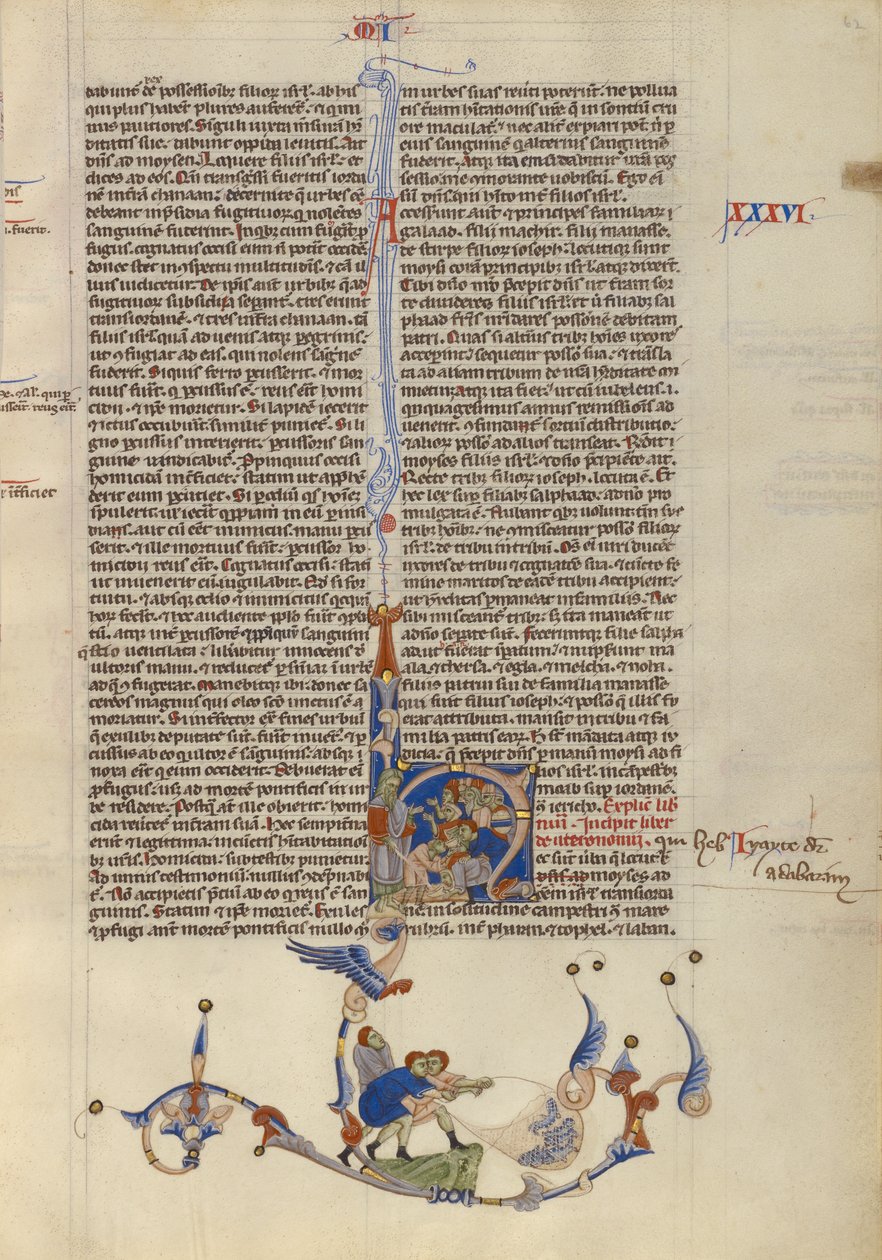 Moses slo vann fra klippen for israelittene, ca. 1250–62 (tempera og gull på pergament) av Italian School