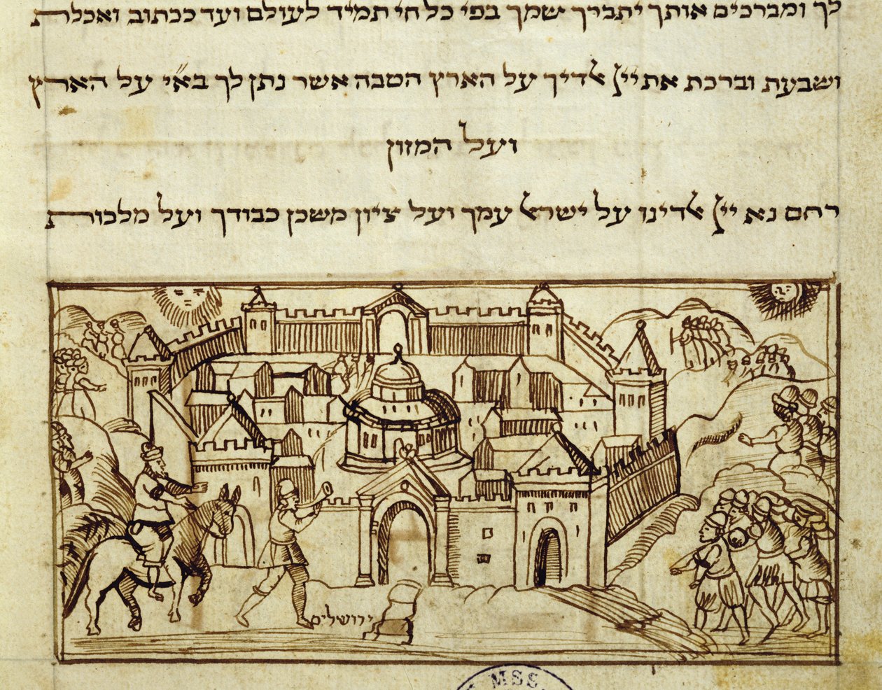 Ms.C.A.2795 Den hellige byen Jerusalem, fra historien om det jødiske folk av Italian School