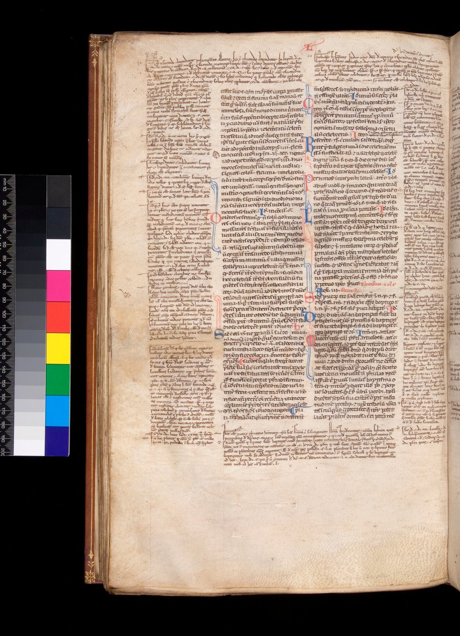 Ms 213. Gregory IX, Decretales with Apparatus av Bernardo Botone fra Parma, F.93v. Hovedtekst i en gotisk bokhånd (littera rotunda) av Italian School