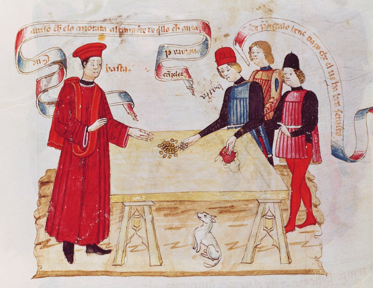 H V-5 Bestikker en sorenskriver, fra 'Book of Privileges' (vellum) av Italian School