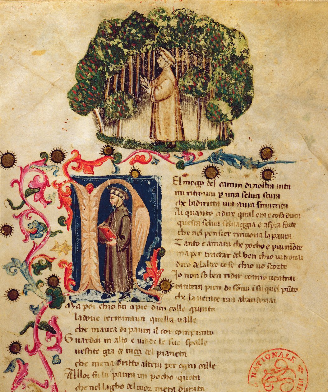 Ms It.474 Åpningsscene av Dantes 