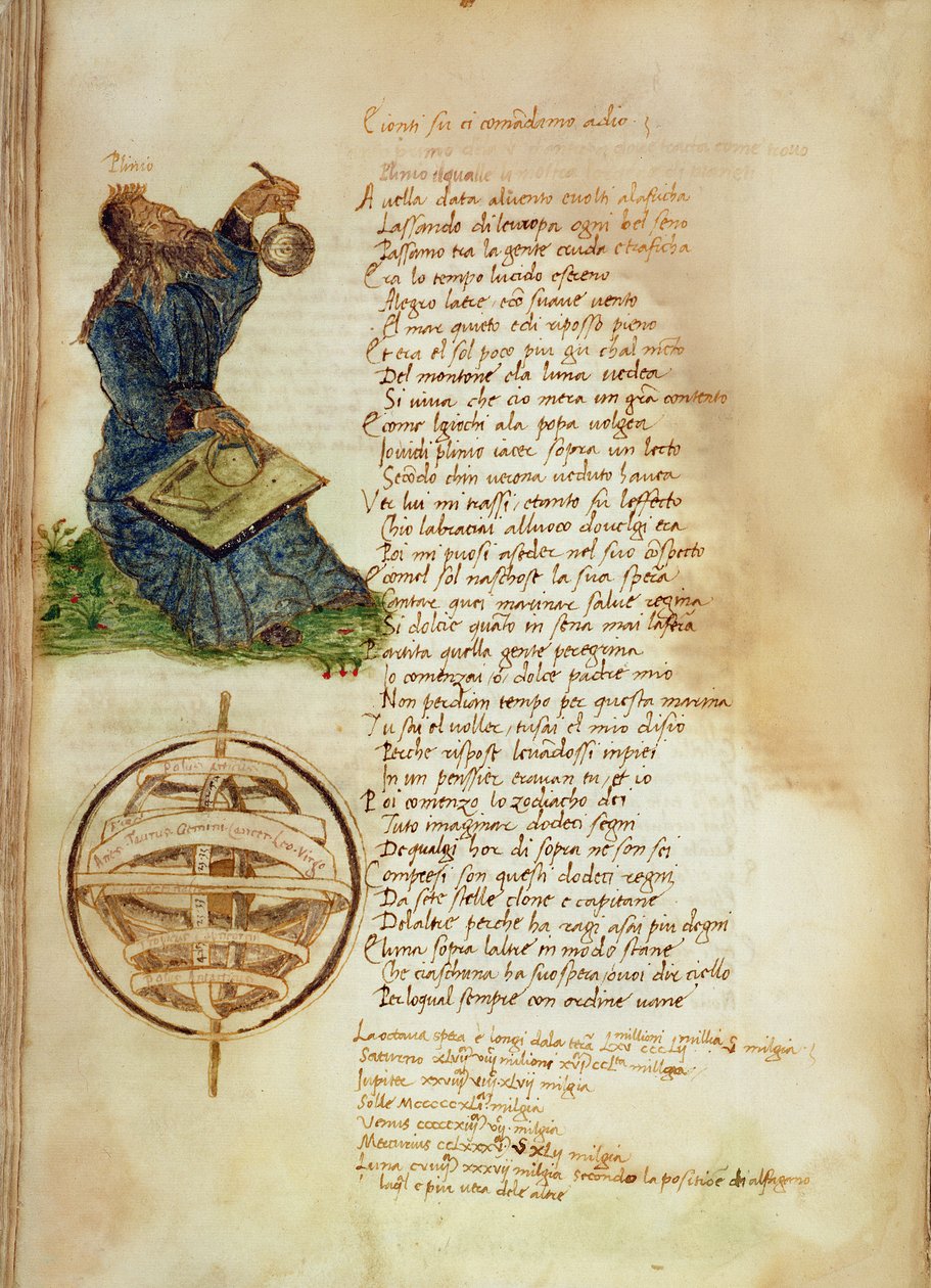 Ms Ital 483 P.4.7 f.155v Plinius den eldste (23-79 e.Kr.) fra 