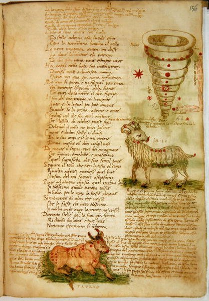 Ms Ital 483 P.4.7 f.156v Væren og Tyren, fra 