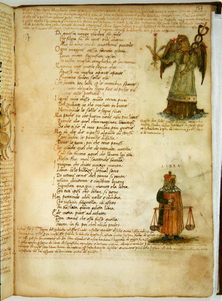 Ms Ital 483 P.4.7 f.157r Jomfru og Vekt, fra 