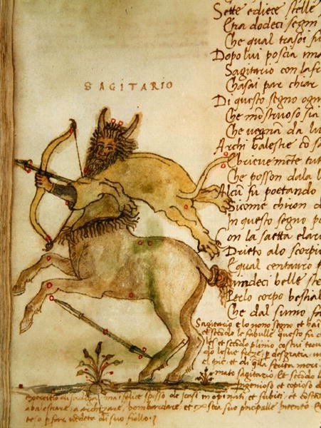 Ms Ital 483 P.4.7 f.157v Skytten, fra 'Dittamondo' av Fazio degli Uberti (vellum) av Italian School