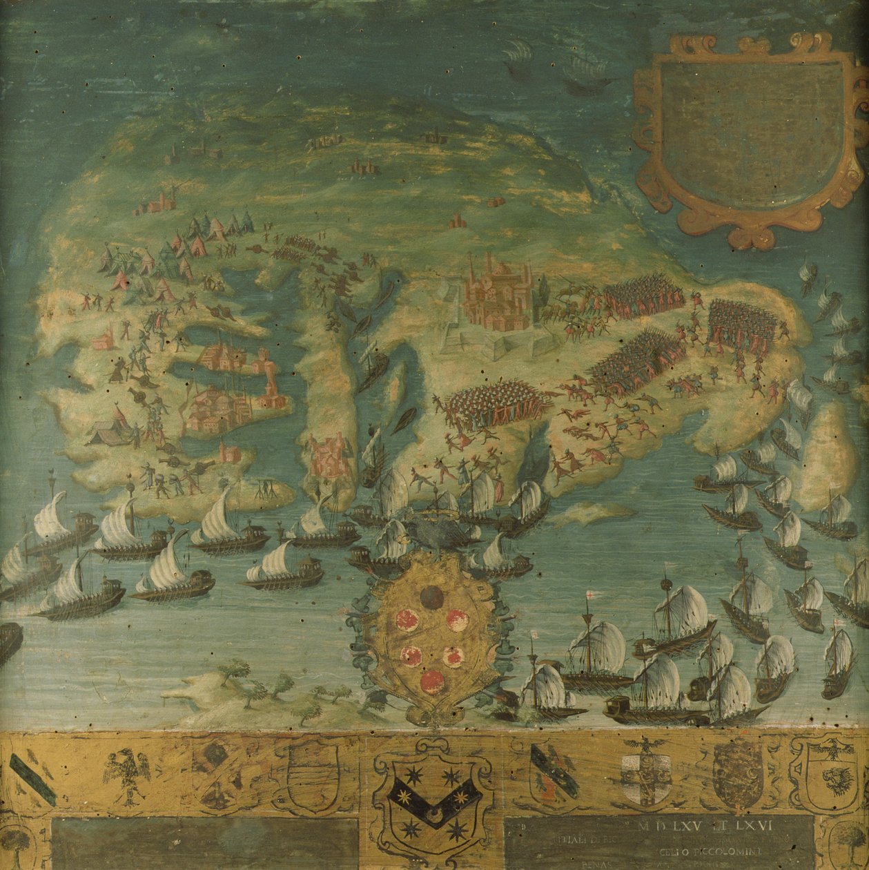 Sjøseier til Don Garcia de Toledo på Malta (Biccherna), 1565 av Italian School